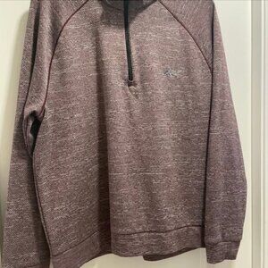 New Greg Norman Heathered Maroon Quarter Zip Pullover - L